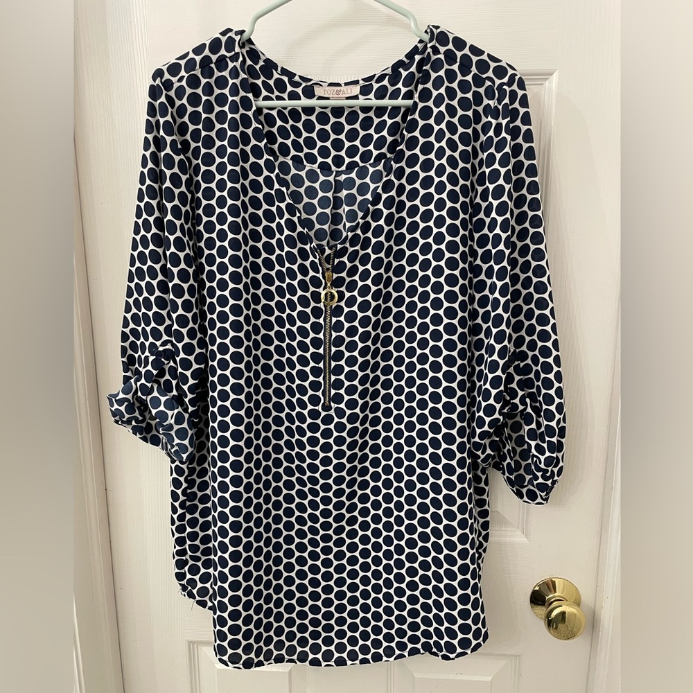 Long sleeve polka dot blouse. Open to offers.